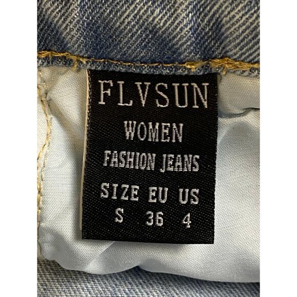 FLVSUN Women's Denim High Waisted Solid Button Up Asymmetrical Skort Size 4 - Picture 7 of 12